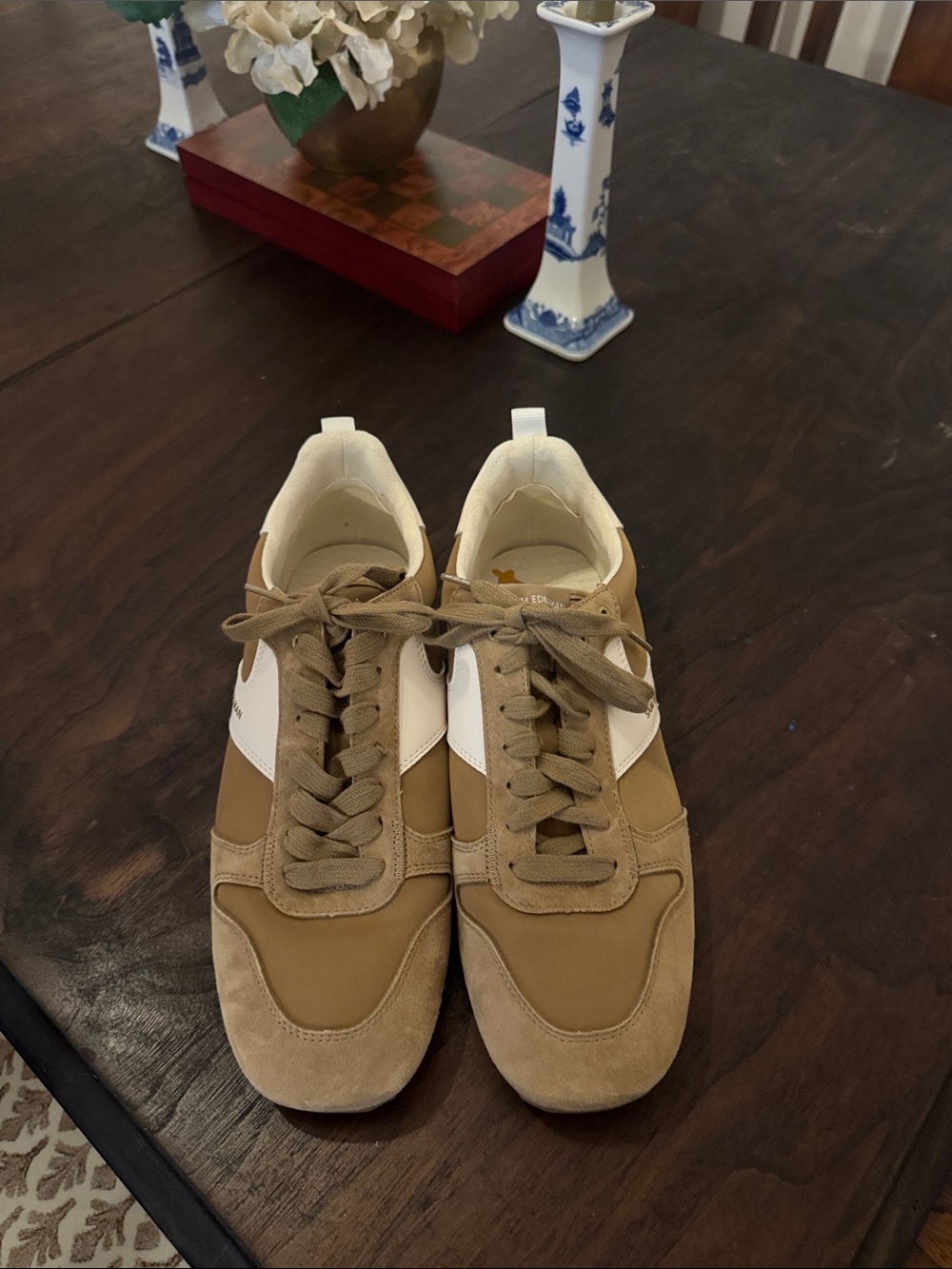 Sam Edelman Tan and White Women's Sneakers